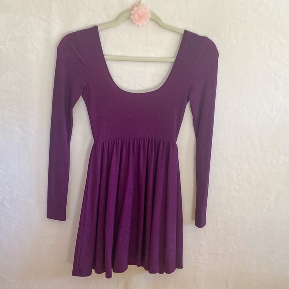 Free People Mini Baby Doll Dress / Tunic, Sparkly Purple, Small/Medium - Picture 5 of 7